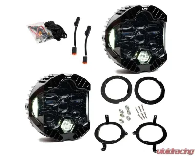 Baja Designs White DOT LP6 LED Headlight Kit w/ Halogen Jeep Wrangler | Gladiator 2018-2025 - 44-8313