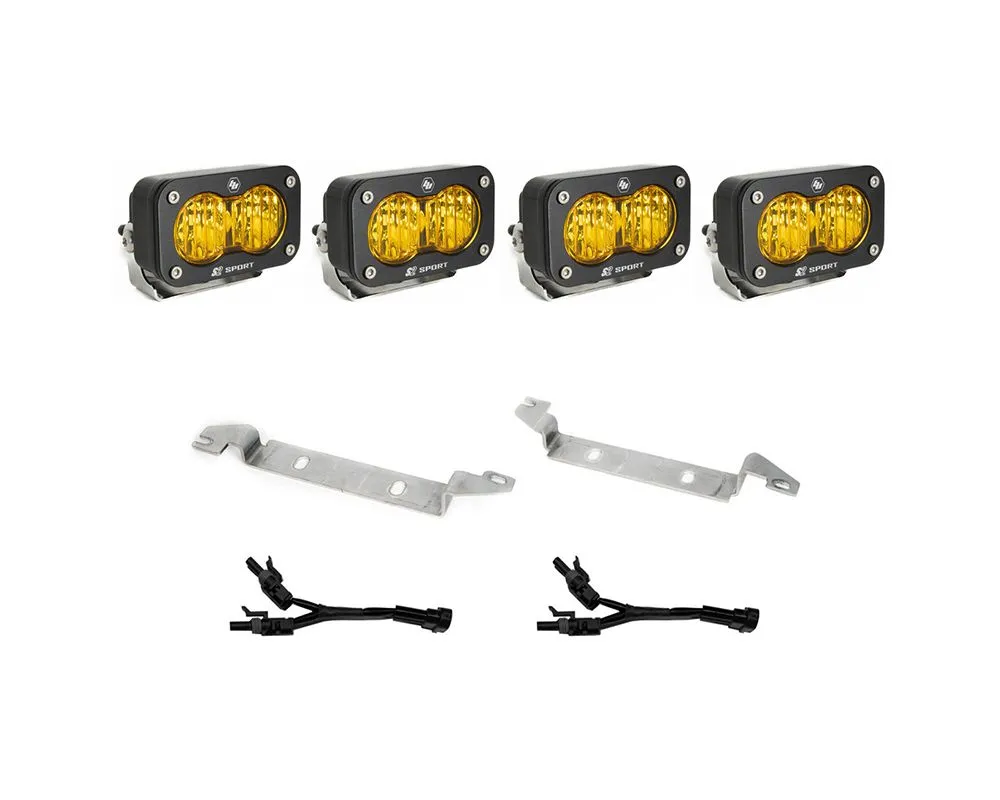 Baja Design Amber Wide Cornering S2 Sport OEM Fog Light Replacement Kit Toyota 4Runner 2025+ - 44-8281