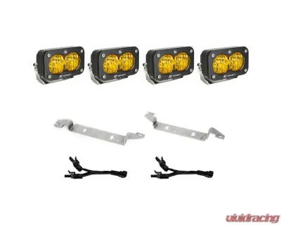 Baja Design Amber Wide Cornering S2 Sport OEM Fog Light Replacement Kit Toyota 4Runner 2025+ - 44-8281