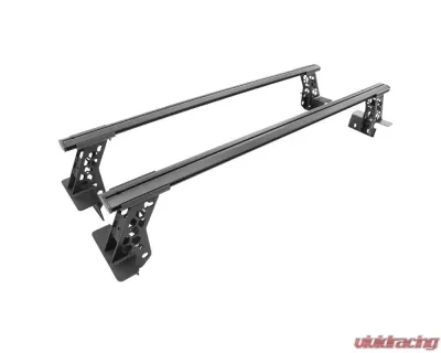 Go Rhino Textured Black XRS Cross Bars Truck Bed Rail Kit w/o Tonneau Covers Ram | Chevrolet | GMC 2007-2024 - 5935001T
