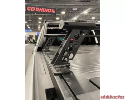 Go Rhino Textured Black XRS Cross Bars Truck Bed Rail Kit w/Tonneau Cover T-Tracks Ram | Jeep | Chevrolet 2006-2024 - 5935015T