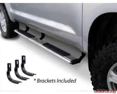 Go Rhino 5" Polished Stainless Steel OE Xtreme Low Profile Side Steps w/Brackets Kit Toyota Tundra Double Cab 2022-2024 - 685443580PS