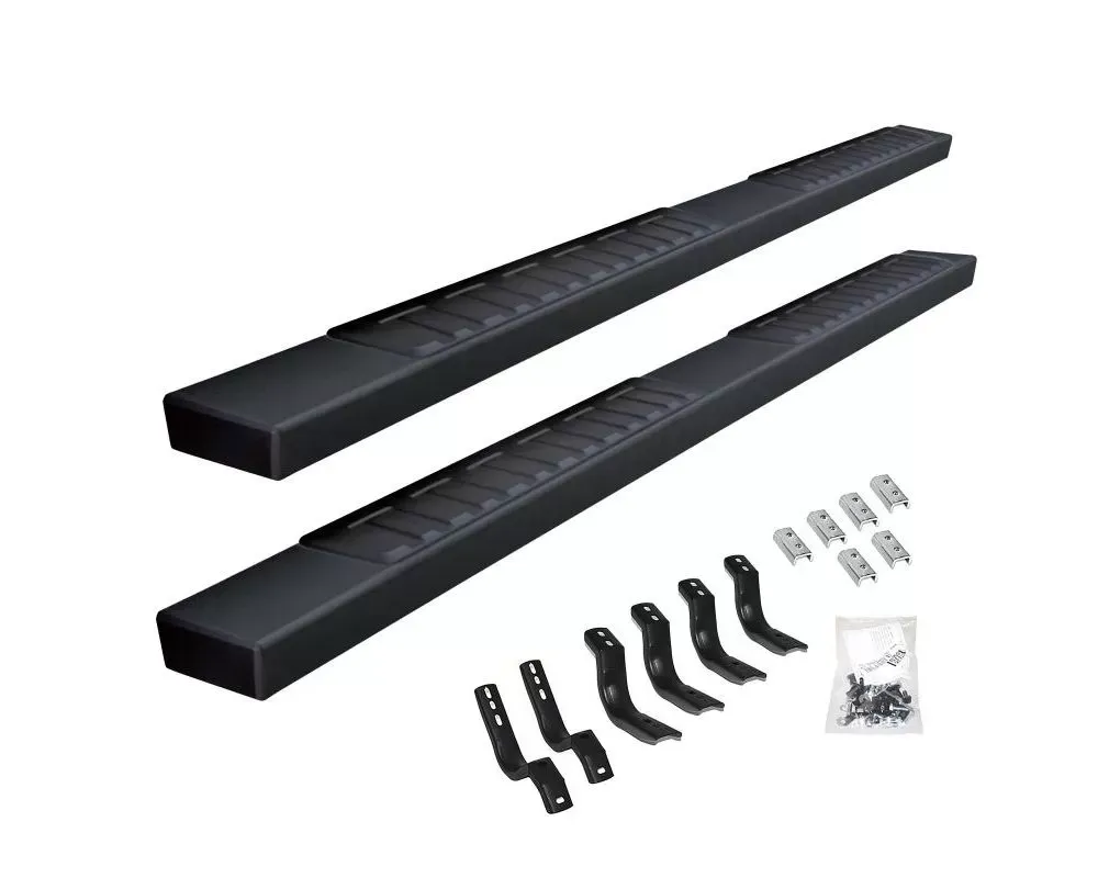 Go Rhino 6" Textured Black OE Xtreme II Side Steps w/Mounting Brackets Kit Toyota Tundra Double Cab 2022-2024 - 6862443580T