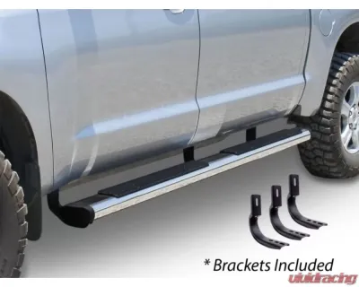 Go Rhino 6" Polished Stainless Steel OE Xtreme Side Steps w/Mounting Brackets Kit Toyota Tundra Double Cab 2022-2024 - 686443580PS