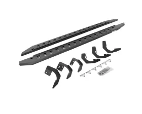 Go Rhino Bedliner Coating RB20 Slim Line Running Boards w/ Mounting Bracket Kit Ram 1500 2019-2022