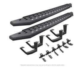 Go Rhino Textured Black RB10 Running Boards w/Brackets 2 Pairs Drop Steps Kit Toyota Tundra Double Cab 2022-2024