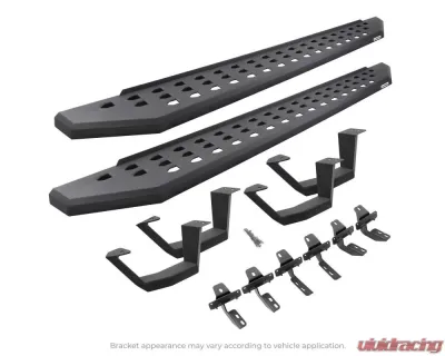Go Rhino Textured Black RB10 Running Boards w/Brackets 2 Pairs Drop Steps Kit Toyota Tundra Double Cab 2022-2024 - 6944358020PC