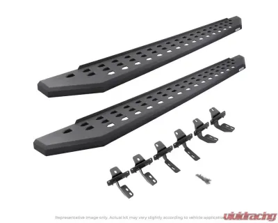 Go Rhino Textured Black RB20 Running Boards w/Mounting Brackets Kit Toyota Tundra Double Cab 2022-2024 - 69443580PC