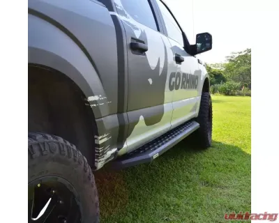 Go Rhino Textured Black RB20 Running Boards w/Mounting Brackets Kit Toyota Tundra Double Cab 2022-2024 - 69443580PC