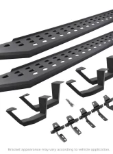 Go Rhino Textured Black RB10 Running Boards w/Brackets 2 Pairs Drop Steps Kit Toyota Tundra Crew Max 2022-2024                                     - 6944368720PC - Image 3
