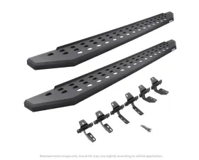 Go Rhino Textured Black RB20 Running Boards w/Mounting Brackets Kit Toyota Tundra Crew Max 2022-2024
