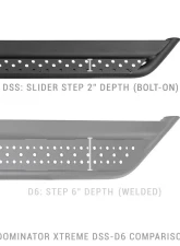 Go Rhino Textured Black Dominator Xtreme DSS Side Steps w/Brackets Kit Toyota Tundra Double Cab 2022-2024                                     - DSS4435T - Image 2