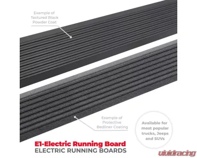 Go Rhino E1 Electric Running Board Kit Textured Black Chevrolet Colorado | GMC Canyon 4dr Crew Cab Pickup 2015-2022 - 20423580PC