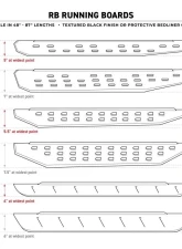 Go Rhino 80" Long RB30 Slim Line Running Boards Only Bedliner Coating Dodge | Ram | Chevrolet 1999-2024                                     - 69600080ST - Image 2