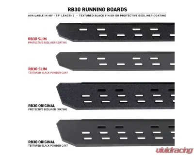 Go Rhino 80" Long RB30 Slim Line Running Boards Only Bedliner Coating Dodge | Ram | Chevrolet 1999-2024 - 69600080ST