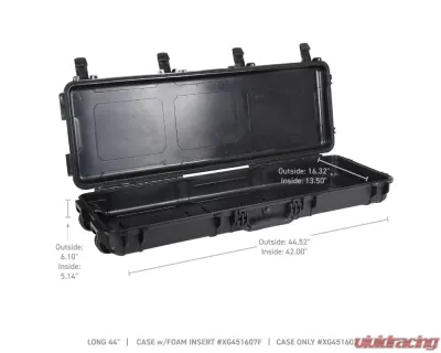 Go Rhino Xventure Gear Hard Case - Long Box 44.52"x16.32"x6.1", Black, Waterproof - XG451607