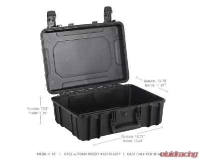 Go Rhino Xventure Gear Hard Case Medium Box 18"x13.7"x7" Black Polypropylene - XG181407