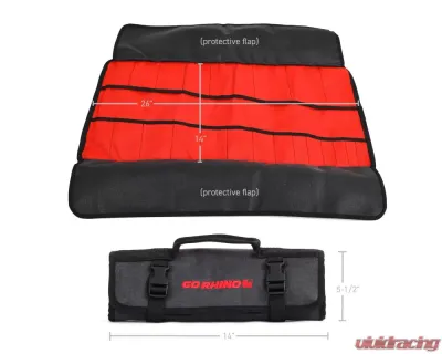 Go Rhino Xventure Gear Wrench Roll Large Grey Canvas Tool Storage with Limited Lifetime Warranty - XG1040-01