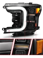 Anzo USA Full Led Projector Light Bar Headlights Black Amber Ford F-150 2018-2020                                     - 111519 - Image 2