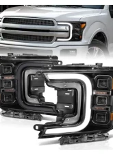 Anzo USA Full Led Projector Smoke Bar Style Headlights Black Amber  Ford F-150 2018-2020                                     - 111520 - Image 7