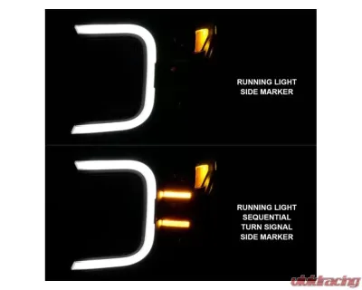 Anzo USA Full Led Projector Smoke Bar Style Headlights Black Amber  Ford F-150 2018-2020 - 111520