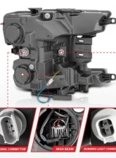 Anzo USA Full Led Projector Smoke Bar Style Headlights Black Amber  Ford F-150 2018-2020                                     - 111520 - Image 4