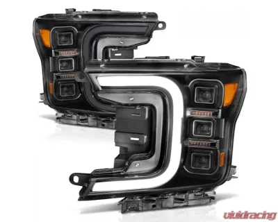 Anzo USA Full Led Projector Smoke Bar Style Headlights Black Amber  Ford F-150 2018-2020 - 111520