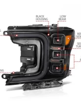 Anzo USA Full Led Projector Smoke Bar Style Headlights Black Amber  Ford F-150 2018-2020                                     - 111520 - Image 7
