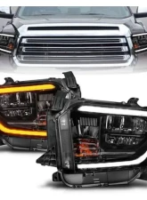 Anzo USA LED Crystal Headlights w/ Switchback Black Housing w/ DRL Toyota Tundra 2014-2021                                     - 111533 - Image 6