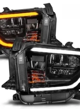 Anzo USA LED Crystal Headlights w/ Switchback Black Housing w/ DRL Toyota Tundra 2014-2021                                     - 111533 - Image 2