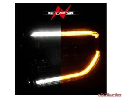 Anzo USA LED Crystal Headlights w/ Switchback Black Housing w/ DRL Toyota Tundra 2014-2021 - 111533