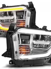 Anzo USA LED Crystal Headlights w/ Switchback Chrome Housing w/ DRL Toyota Tundra 2014-2021                                     - 111534 - Image 2