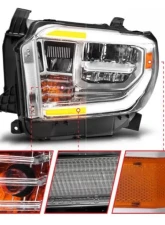 Anzo USA LED Crystal Headlights w/ Switchback Chrome Housing w/ DRL Toyota Tundra 2014-2021                                     - 111534 - Image 3