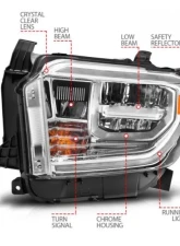 Anzo USA LED Crystal Headlights w/ Switchback Chrome Housing w/ DRL Toyota Tundra 2014-2021                                     - 111534 - Image 4