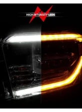 Anzo USA LED Crystal Headlights w/ Switchback Chrome Housing w/ DRL Toyota Tundra 2014-2021                                     - 111534 - Image 6
