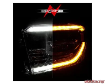 Anzo USA LED Crystal Headlights w/ Switchback Chrome Housing w/ DRL Toyota Tundra 2014-2021 - 111534