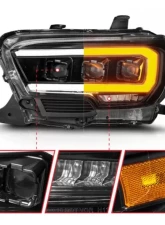 Anzo USA Full LED Proj Headlights w/Light Bar Seq. Black w/Initiation Light Toyota Tacoma 2016-2022                                     - 111562 - Image 3