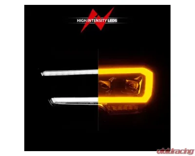 Anzo USA Full LED Proj Headlights w/Light Bar Seq. Black w/Initiation Light Toyota Tacoma 2016-2022 - 111562