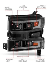 Anzo USA LED Projector Headlight (Driver Side) Chevrolet Silverado 1500 2019-2022                                     - 111566-L - Image 4