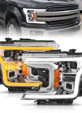 Anzo USA Full LED Proj Headlights w/Light Bar Swtchbk Seq. Chrome w/Int Ford F-150 2018-2020                                     - 111571 - Image 6