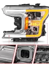Anzo USA Full LED Proj Headlights w/Light Bar Swtchbk Seq. Chrome w/Int Ford F-150 2018-2020                                     - 111571 - Image 3