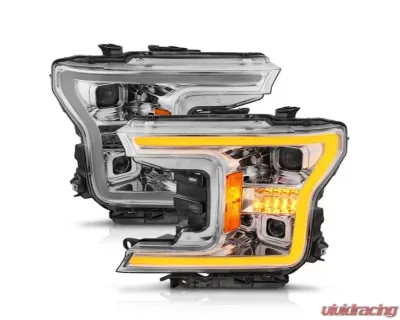 Anzo USA Full LED Proj Headlights w/Light Bar Swtchbk Seq. Chrome w/Int Ford F-150 2018-2020 - 111571
