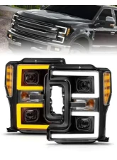 Anzo USA  LED Proj Headlights w/Light Bar Switchback Black Ford F-250|F-350|F-450 2017-2019                                     - 111577 - Image 6