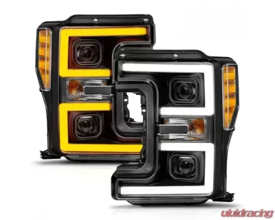 Anzo USA  LED Proj Headlights w/Light Bar Switchback Black Ford F-250|F-350|F-450 2017-2019 - 111577
