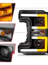 Anzo USA  LED Proj Headlights w/Light Bar Switchback Black Ford F-250|F-350|F-450 2017-2019                                     - 111577 - Image 3