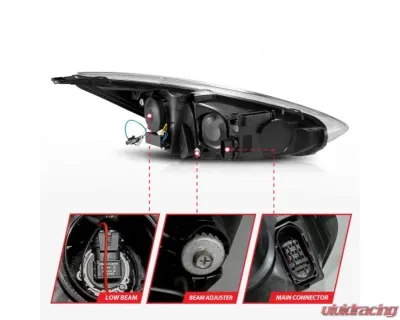 Anzo USA Projector Headlights - w/ Light Bar Switchback Black Housing Ford Focus 2015-2018 - 121564