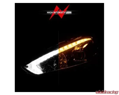 Anzo USA Projector Headlights - w/ Light Bar Switchback Black Housing Ford Focus 2015-2018 - 121564