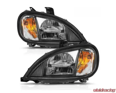 Anzo USA LED Crystal Headlights Black Housing w/ Clear Lens (Pair) Freightliner Columbia 1996-2013 - 131028