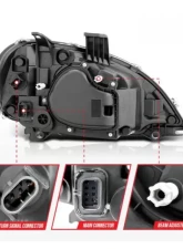 Anzo USA LED Crystal Headlights Black Housing w/ Clear Lens (Pair) Freightliner Columbia 1996-2013                                     - 131028 - Image 5