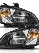 AnzoUSA LED Crystal Headlights Black Housing w/ Clear Lens (Pair) Freightliner M2 2002-2014                                     - 131030 - Image 2